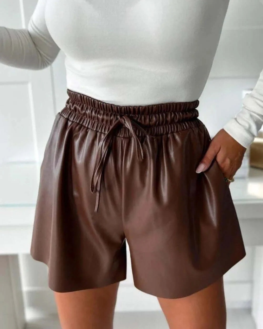 Women's Relaxed Fit Casual Shorts for Everyday Comfort — Brown