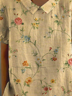 Women's Retro Floral Print Shirt for Everyday Casual Wear — product photo