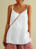 Women's Spaghetti Strap Summer Top, Effortless Everyday Style — White