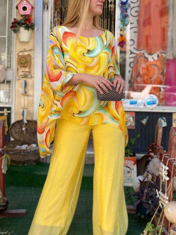 Women's Flowing Two-Piece Chiffon Set for Summer Evenings — product photo