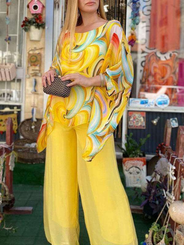 Women's Flowing Two-Piece Chiffon Set for Summer Evenings — product photo
