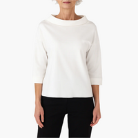 Freya | Women's Stand Collar Top Long Sleeve White Elegant